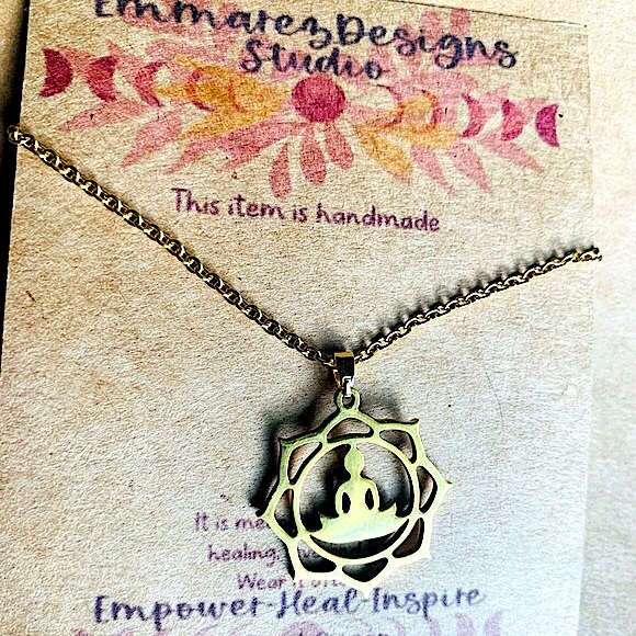 ✨NWT 18k Gold Yogi Chakra Necklace✨Hand Crafted ✨Artisan!✨ - Picture 3 of 4